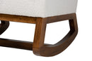 Roana Off-White Boucle Upholstered and Walnut Brown Rocking Chair Baxton