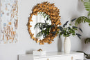 Samuel Modern Antique Goldleaf Metal Butterfly Accent Wall Mirror Baxton