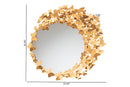 Samuel Modern Antique Goldleaf Metal Butterfly Accent Wall Mirror Baxton