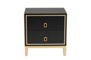 Belenus Modern Black and Gold Metal 2-Drawer End Table Baxton