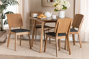 Talli Dark Gray Fabric and French Oak Brown 5-Piece Dining Set Baxton