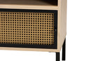 Mabon Two-Tone Black and Gold Metal and Light Brown 1-Door End Table Baxton