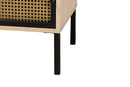 Mabon Two-Tone Black and Gold Metal and Light Brown 1-Door End Table Baxton