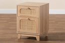 Ogden Light Brown and Natural Rattan 1-Drawer End Table Baxton