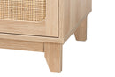 Ogden Japandi Oak Brown Natural Rattan 3-Drawer Storage Cabinet Baxton