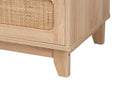 Ogden Oak Brown and Natural Rattan 5-Drawer Storage Cabinet Baxton
