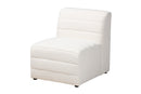 Linn Modern White Boucle Fabric 4Pc Modular Sectional Sofa Baxton