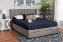 Dennehy Gray Fabric Full Size 3-Drawer Storage Platform Bed Baxton