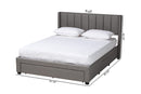 Dennehy Gray Fabric Full Size 3-Drawer Storage Platform Bed Baxton