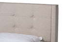 Iris Beige Fabric Upholstered Full Size Platform Bed Baxton