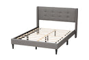 Iris Gray Fabric Upholstered Full Size Platform Bed Baxton