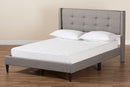 Iris Gray Fabric Upholstered Full Size Platform Bed Baxton