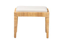 Lumines Natural Brown Rattan and Mahogany Wood Ottoman Baxton