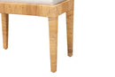 Lumines Natural Brown Rattan and Mahogany Wood Ottoman Baxton