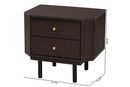 Regina Two-Tone Black and Espresso Brown 2-Drawer End Table Baxton