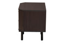 Regina Two-Tone Black and Espresso Brown 2-Drawer End Table Baxton