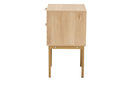 Maila Japandi Light Brown and Gold Metal 2-Drawer End Table Baxton