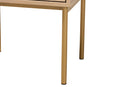 Maila Japandi Light Brown and Gold Metal 2-Drawer End Table Baxton