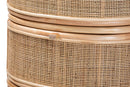 Embla Natural Brown Rattan 2-Drawer Nightstand Baxton