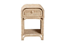 Calypso Natural Brown Rattan 1-Drawer Nightstand Baxton