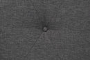 Porsha Japandi Dark Gray Fabric and Walnut Brown Ottoman Footstool Baxton