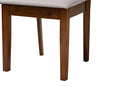 Silas Modern Gray Fabric and Walnut Brown 5-Piece Dining Set Baxton