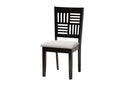 Marin Modern Gray Fabric and Dark Brown 5-Piece Dining Set Baxton