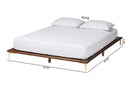 Windsor Walnut Brown and Gold Metal King Size Bed Baxton