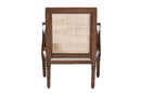 Ryland Beige Fabric and Walnut Brown Accent Chair Baxton