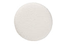 Abella Japandi Cream Boucle Fabric and Walnut Brown Ottoman Footstool Baxton