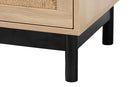 Jiro Light Brown and Black 2-Drawer End Table Baxton