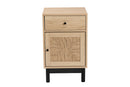 Jiro Light Brown and Black 1-Drawer End Table Baxton
