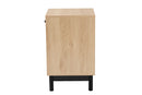 Jiro Light Brown and Black 1-Drawer End Table Baxton