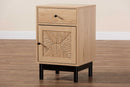Jiro Light Brown and Black 1-Drawer End Table Baxton
