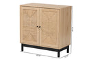 Jiro Light Brown and Black 2-Door Storage Cabinet Baxton