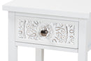 Lancashire White 1-Drawer End Table Baxton