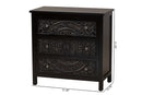 Lancashire Black 3-Drawer Storage Cabinet Baxton
