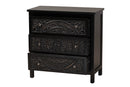 Lancashire Black 3-Drawer Storage Cabinet Baxton