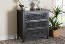 Lancashire Black 3-Drawer Storage Cabinet Baxton