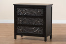 Lancashire Black 3-Drawer Storage Cabinet Baxton