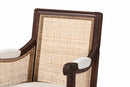 Ryland Beige Fabric and Dark Brown Accent Chair Baxton
