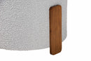Lana Modern Japandi Light Gray Boucle Fabric and Walnut Brown Ottoman Footstool Baxton