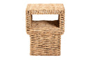 Pauline Natural Brown Seagrass and Wood End Table Baxton