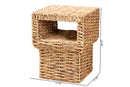 Pauline Natural Brown Seagrass and Wood End Table Baxton