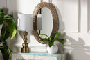 Katherine Metal and Natural Brown Seagrass Accent Wall Mirror Baxton