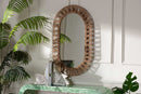 Leo Metal and Natural Brown Seagrass Accent Wall Mirror Baxton