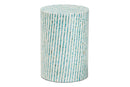 Hirst White and Blue Mother of Pearl End Table Baxton