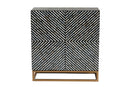 Eckhart Two-Tone Black and Gray Mother of Pearl and Gold Metal Storage Cabinet Baxton