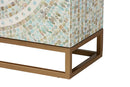 Sawyer Multicolor Mother of Pearl and Gold Metal Storage Cabinet Baxton