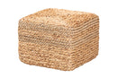 Asli Natural Brown Seagrass Accent Footstool Baxton